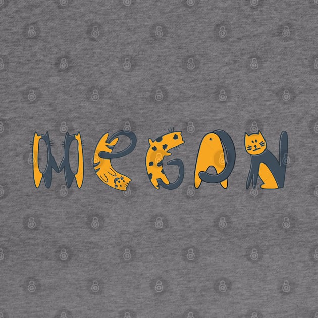 Megan | Girl Name | Cat Lover | Cat Illustration by LisaLiza